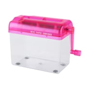Estink Hand Crank Anti-Slip Portable Paper Shredder, Strip Cut Shredder, Manual Shredder with Transparent Body, Blue & Pink & Orange & Grey