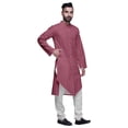 thumbnail image 2 of Atasi Button Down Asymmetric Printed Long Sleeve Rayon Kurta Pyjama Set, 2 of 4