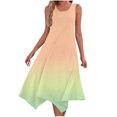 thumbnail image 2 of Ovzne Robes pour Femmes Robe Robes Sans Manches Col Rond Cordon Décontracté Volanté Robe Trapèze Mini Robe Femmes Liquidation, 2 of 7