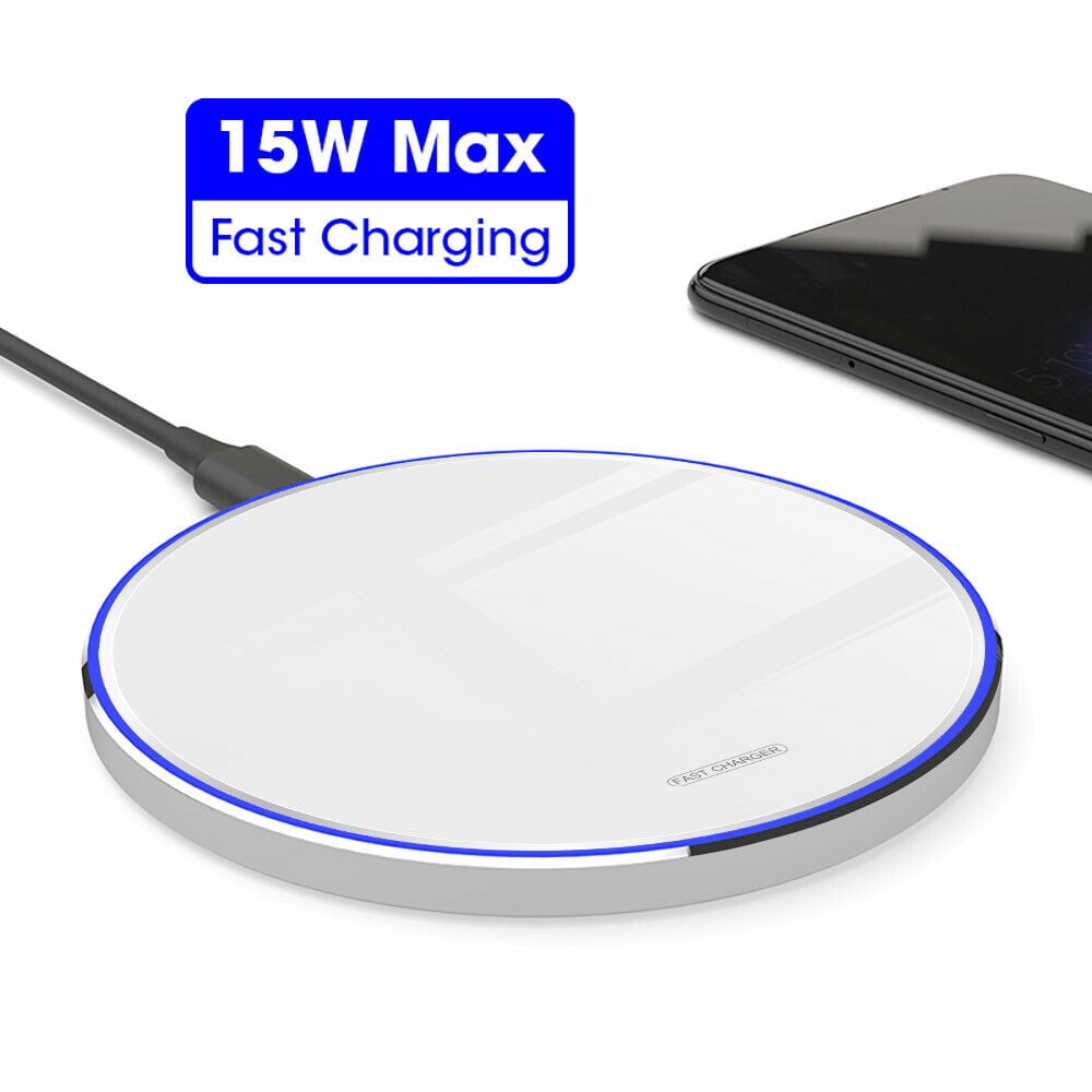 Wireless Charger, 15W Max Fast Wireless Charging Pad - Ultra Slim, User-Friendly Design - Compatible with All Qi-enabled Android and IOS phones - White