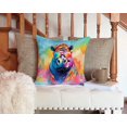 thumbnail image 3 of Carolines Treasures DAC3994PW1414 Coussin Décoratif en Tissu Polyester 14 x 14 Po Unisexe Hippie Animal Hippopotamus, 3 of 5