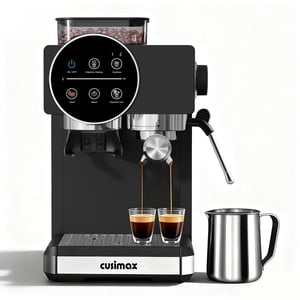 CUSIMAX 20‑Bar Espresso Machine with Built‑In Grinder & Milk Frother — Professional‑Grade Cappuccino & Latte Maker with Large Removable Water Tank for Home Baristas