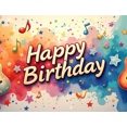 thumbnail image 4 of Musical Theme Happy Birthday Banner with Guitar and Notes Decorations Background Backdrop for Birthday Party Photography Props and Party Decor Supplies, 4 of 4
