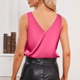 thumbnail image 4 of Women's Satin Tank Tops Loose Fit Sleeveless V Neck for Daily Wear, 4 of 7