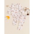 thumbnail image 4 of Gupgi Baby Reindeer Outfit Fall Rainbow Print Long Sleeve Romper Long Pants 2 Pcs Set, 4 of 9