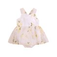 thumbnail image 1 of Honganda Barboteuse Robe pour Bébé Fille, Sans Manches Broderie Fleur Patchwork Body Vêtements d'Été, 1 of 9