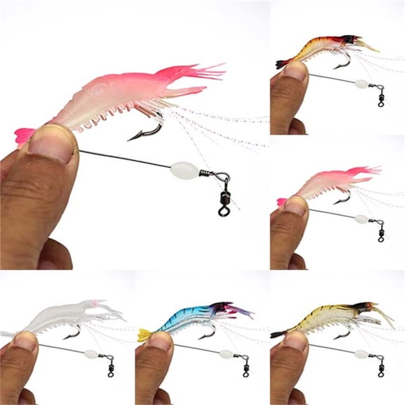 BKER Ensemble de Crevettes Douces Lumineuses Crochet 9 cm Simulation Doux Doux Lumineux 5 Couleurs
