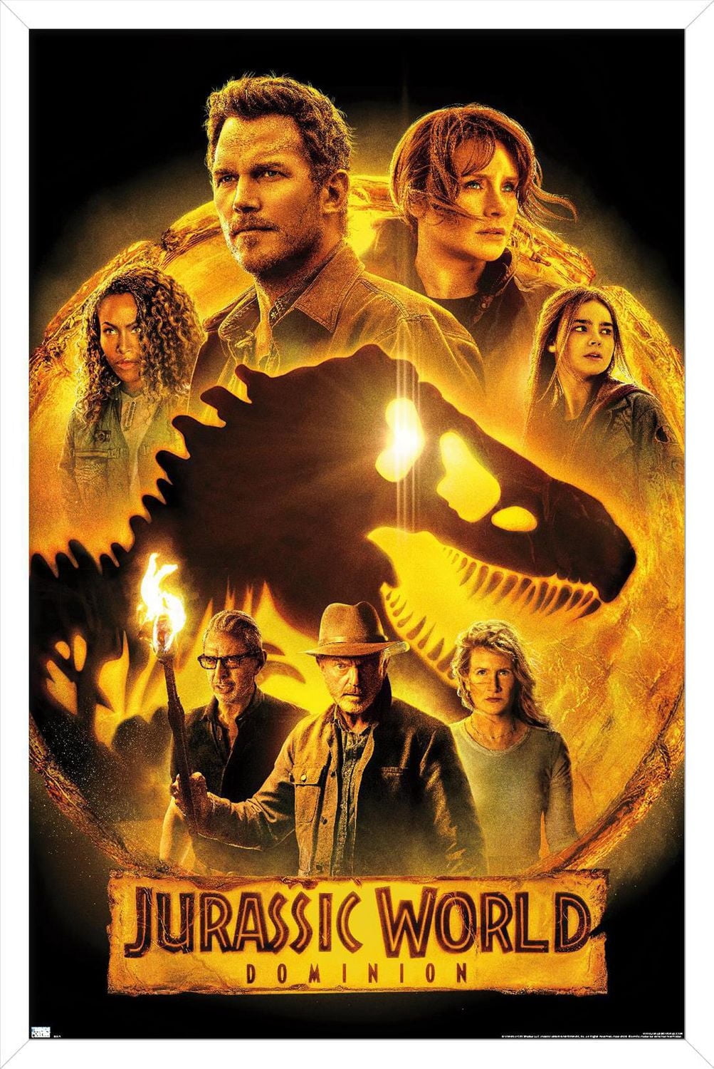 Jurassic World: Dominion - Group One Sheet Wall Poster, 14.725" x 22.375" Framed