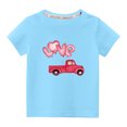 thumbnail image 1 of Penkiiy Haut à Manches Courtes Imprimé Col Rond Mignon pour Garçons et Filles 4-5 Ans Bleu, 1 of 6