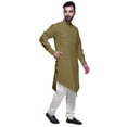 thumbnail image 4 of Atasi Kurta Asymétrique Chemise Décontractée Boutonnée Coton Kurta Décontractée Homme, 4 of 5