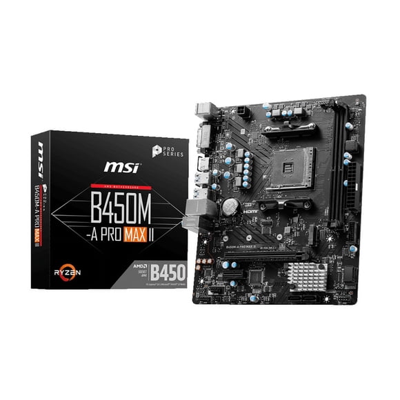 MSI AMD mATX ProSeries Motherboard, B450M-A PRO MAX II, AM4, DDR4