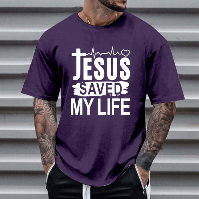T-shirts pour Hommes Manfinity LEGND Slogan Graphique Décontracté T-Shirt à Manches Courtes pour Usage Quotidien