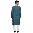 thumbnail image 3 of Atasi Kurta Long Asymétrique Indien pour Homme, Kurta Uni à Col Rond, Tenue de Fête, 3 of 5
