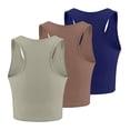 thumbnail image 3 of HBFAGFB Lightweight Tank Tops Womens 3 Piece Seamless Workout Shirts Simple Undershirt Watermelon Red Size XXL, 3 of 3