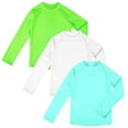 thumbnail image 1 of BIG ELEPHANT 3 Pack Kids Rash Guard Swim Shirt UPF 89+ Long Sleeve Rashguard Swimwear Surf Tops Sun Protection for Boys Girls, 1 of 5