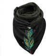 thumbnail image 1 of Women Feather Print Cotton Winter Warm Button Up Scarf, 1 of 3