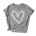 thumbnail image 4 of Plebaso T-Shirts pour Femmes à Imprimé Cœur, Col Rond, Coupe Ample, T-Shirts Décontractés à Manches Courtes, T-Shirts Graphiques pour Femmes, 4 of 4