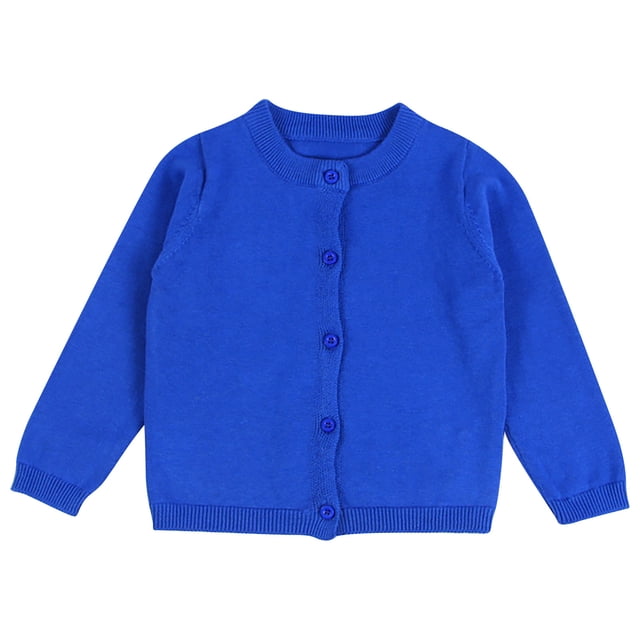 Toddler Candy Color Cardigan , Solid Color Winter Sweater For Boys/Girls ,0,3 Years, Super Soft, Blue 6 Years
