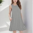 thumbnail image 4 of Yuyuzo Robes Midi d'Été pour Filles Amples Décontractées Sans Manches Mignonnes Ligne A Fluides Robe d'Été avec Poches, 4 of 7
