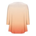 thumbnail image 3 of Pisexur Womens Plus Size Sweatshirt Gradients 3/4 Length Sleeve Tops Fall V-Neck Blouses Spring Ruffle Sleeve Tunic T-Shirts Dressy Casual, 3 of 4