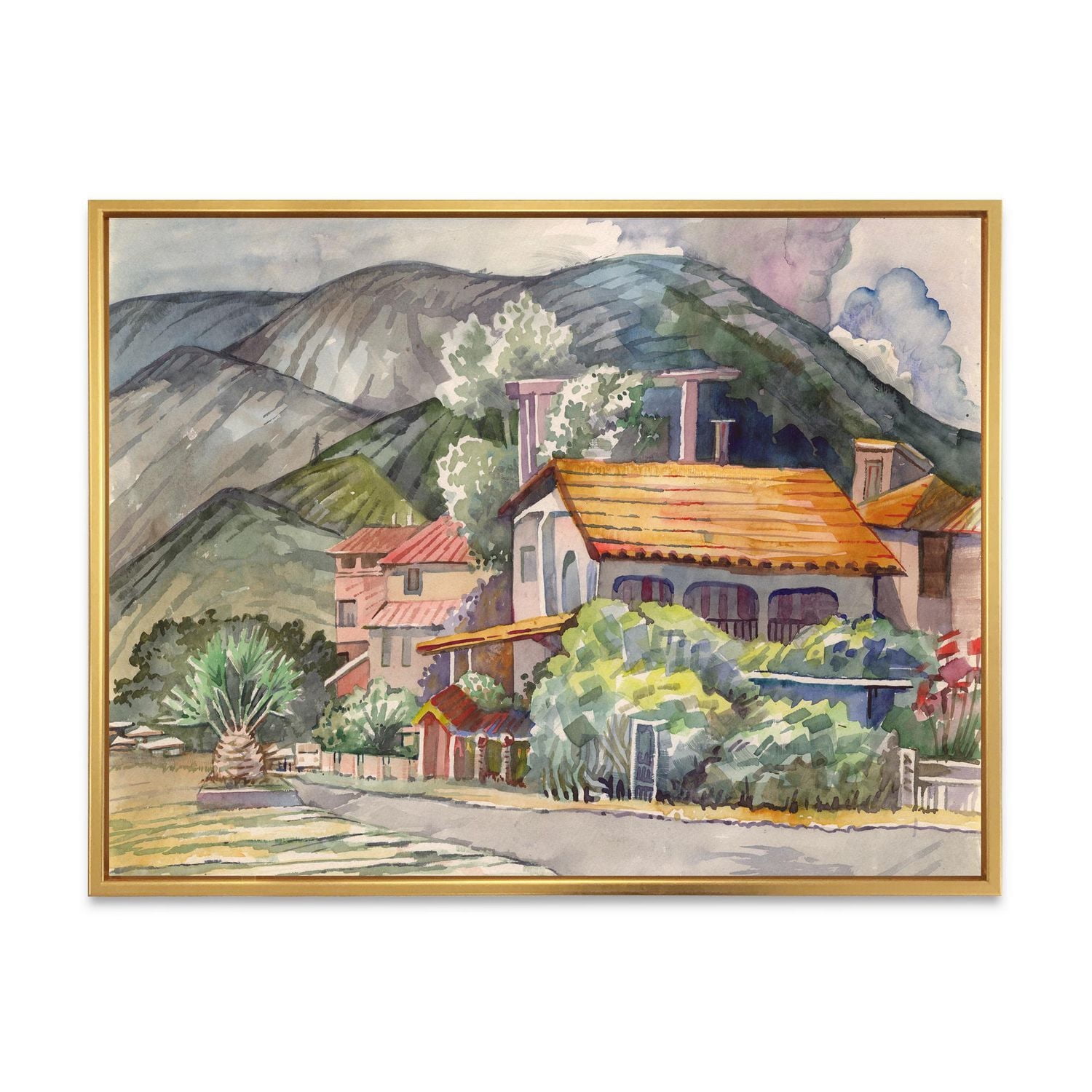Designart Paysage grec au large de la côte de la mer Égée ART MURAL À CADRE FLOTTÉ