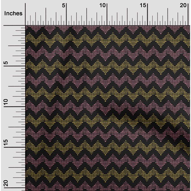 oneOone Viscose Chiffon Fabric Chevron Block Print Fabric BTY 42 Inch Wide