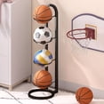 thumbnail image 1 of Basketball Stand Storage Rack | 4-Tier Heavy-Duty Ball Organizer | Multi-Purpose Ball Frame for Basketballs, Soccer Balls, Sports Equipment | Portable, Sturdy, Enhanced Weight Capacity, 1 of 9