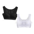 thumbnail image 1 of RKSTN Bras for Women Traceless Comfortable No Steel Ring High Elasticity Stretch 2PC Bras Solid Color Super Soft Breathable Gathering Plus Size Everydays Bras, 1 of 1