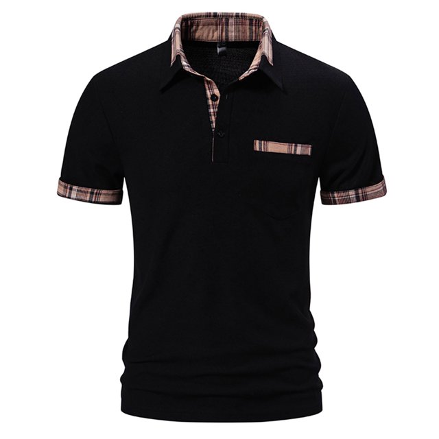 Birdeem Chemises pour Hommes Chemise Décontractée Patchwork Imprimé Bouton Col Rabattu Manches Courtes T-Shirt Chandail Blouse