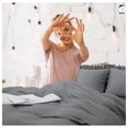 thumbnail image 3 of PiccoCasa 3 Pieces Soft Ruffled Brushed Duvet Cover Sets 110GSM Dark Gray Queen, 3 of 7