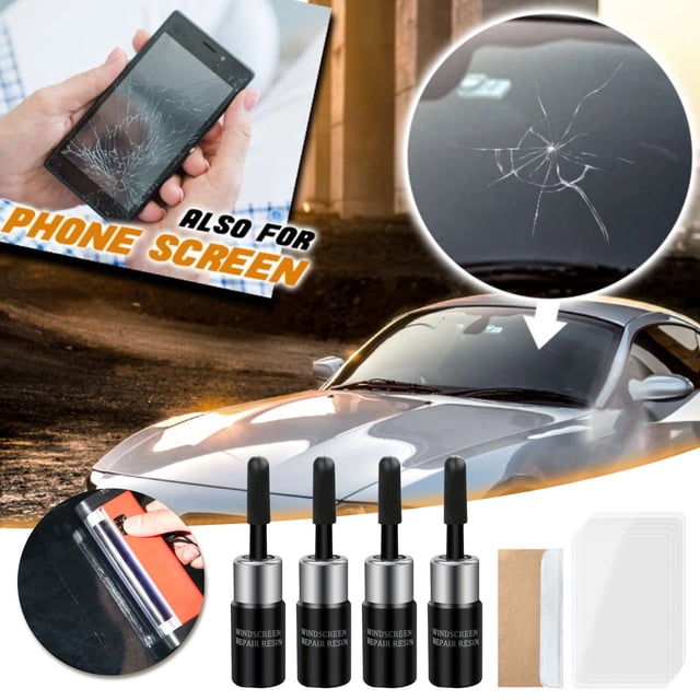 Vrorvz Automotive Glass Repair Fluid 0.8 fl oz Car Windshield Crack Chip Repair Tool Advanced Resin for Quick Fix on Cracks Chips Phones Mirrors Easy Application Protective Coating