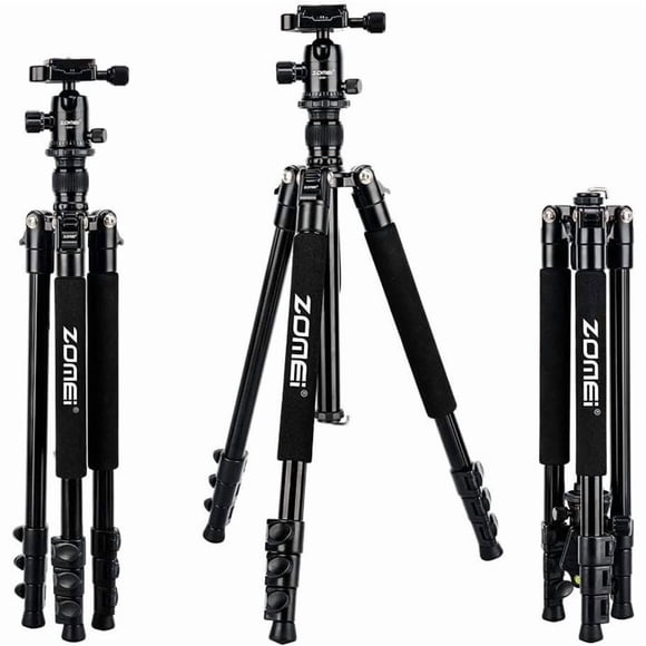 Zomei Q555 62.5" Camera Tripod,Lightweight and Compact Aluminum Portable Travel Tripod with 360 Degree Ball Head for Nikon Canon All DSLR and Digital Camera Black
