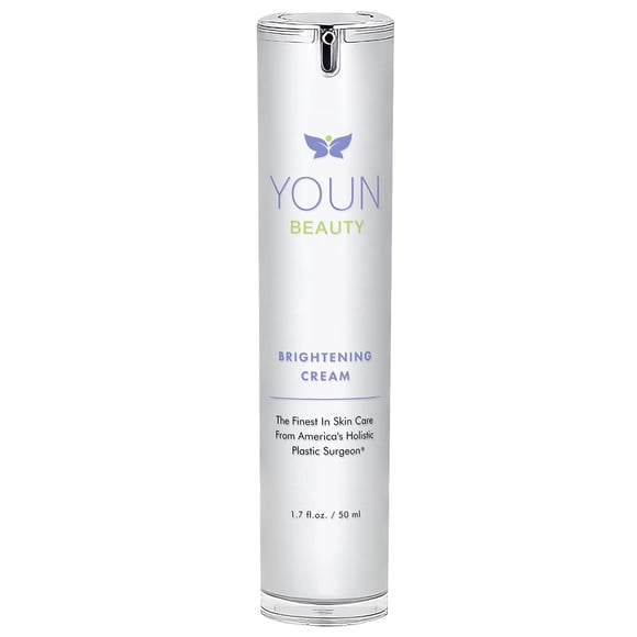 YOUN Beauty Brightening Cream with Kojic Acid, Glycolic Acid & Licorice Extract, 50ml â Hydroquinone-Free Cream for Face, Neck & Décolleté