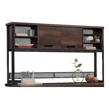 Sauder Briarbrook Engineered Wood and Metal Large Hutch in Barrel Oak
