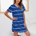 thumbnail image 2 of 2025 Chemise de Nuit à Manches Courtes à Rayures pour Femmes, Imprimé Chandeliers, Col Rond, Mignonne, Robe de Nuit pour Femmes, Robe de Nuit en Coton, Chemise de Nuit Confortable, 2 of 4