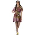 thumbnail image 2 of Moomaya Robes en Georgette de Mousse Imprimée pour Femmes Tunique Ligne A avec Ceinture à Cordon, 2 of 4