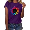 thumbnail image 1 of Birdeem Femmes Décontracté Été Imprimé Manches Courtes Col Rond T-Shirt Ample Blouse Hauts, 1 of 1
