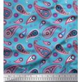 thumbnail image 1 of Soimoi Modal Satin Fabric Artistic Paisley Print Fabric by The Yard 42 Inch Wide, 1 of 3