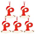thumbnail image 2 of Agiferg Noël Petit Chapeau Rouge Lettre Pendentif DIY Nom Inscriptible 26 Lettre Pendentif 5PCS, 2 of 5