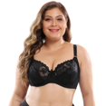 thumbnail image 3 of Women‘s Plus Size Signature Lace Unlined Underwire Bra with Added Support, 3 of 7