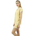 thumbnail image 3 of Bimba Ensemble de Pyjama en Dentelle Beige pour Femmes à Boutons, Chemise de Nuit en Rayonne et Short, Robe-18, 3 of 11
