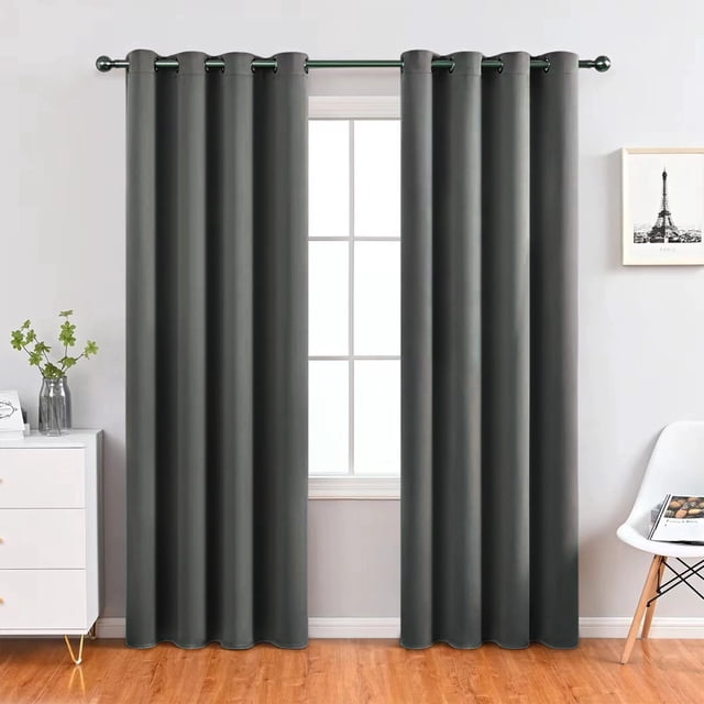 Kadlawus Rideaux pour Chambre, Paire de Panneaux de Rideaux en Polyester, Rideaux à Trous Ronds pour Salon, Rideaux de Fenêtre pour la Déco de la Maison
