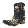 thumbnail image 1 of jsaierl Women Fashion Embroidered Cowboy Riding Boots Casual Warm Middle Heels Middle Tube Short Boots Shoes, 1 of 9