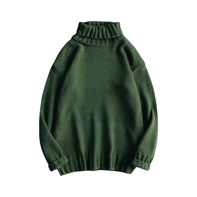 cfhntfmh Oversized Sweaters for Men Fashion High Neck Baggy Sweaters Fall Winter Warm Long Sleeve Solid Pullover Shirts