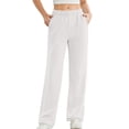 thumbnail image 1 of Womens Sweat Pants, Fashion Casual Solid Color Waist Sweatpants with Side Pockets, 1 of 5