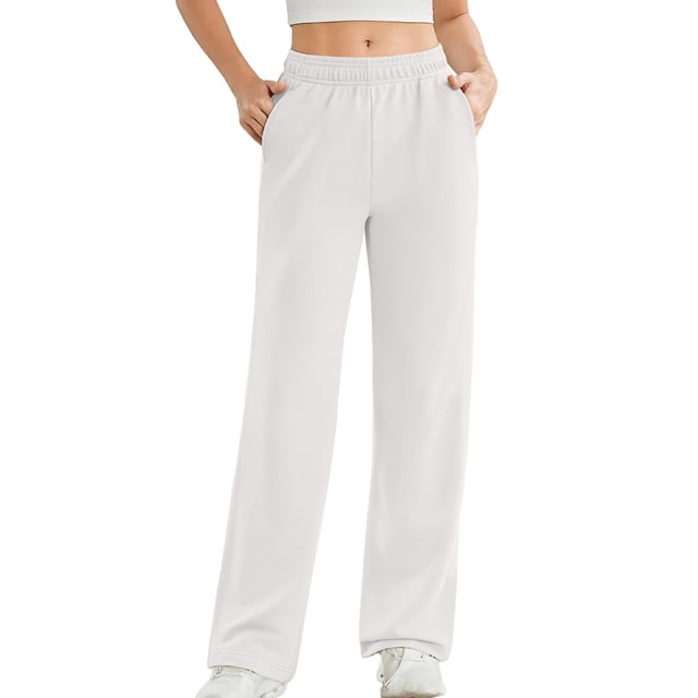 Womens Sweat Pants, Fashion Casual Solid Color Waist Sweatpants with Side Pockets