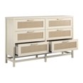 thumbnail image 2 of Ameriwood Home Lennon 6 Drawer Dresser, Ivory Oak and Faux Rattan, 2 of 9