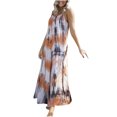 thumbnail image 2 of SMihono Robes d'Été Bohémiennes Femmes Grande Taille Mode Femmes Été Décontracté Imprimé Col en V Camisole Sans Manches Longue Robe, 2 of 8