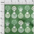 thumbnail image 2 of oneOone Georgette Viscose Green Fabric Sea Shells Ocean Sewing Material Print Fabric By The Yard 42 Inch Wide, 2 of 4