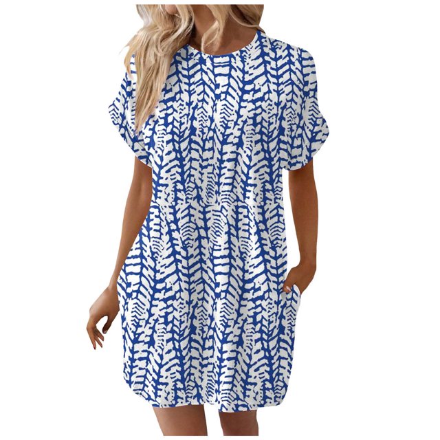 TJAZFJPA Robe de Séance de Maternité pour Femmes Femmes Robe T-Shirt Douce à Manches Courtes Robe Tunique d'Été Décontractée Robe Imprimée Ample avec Poches Robe Verte Robes Femmes Longues